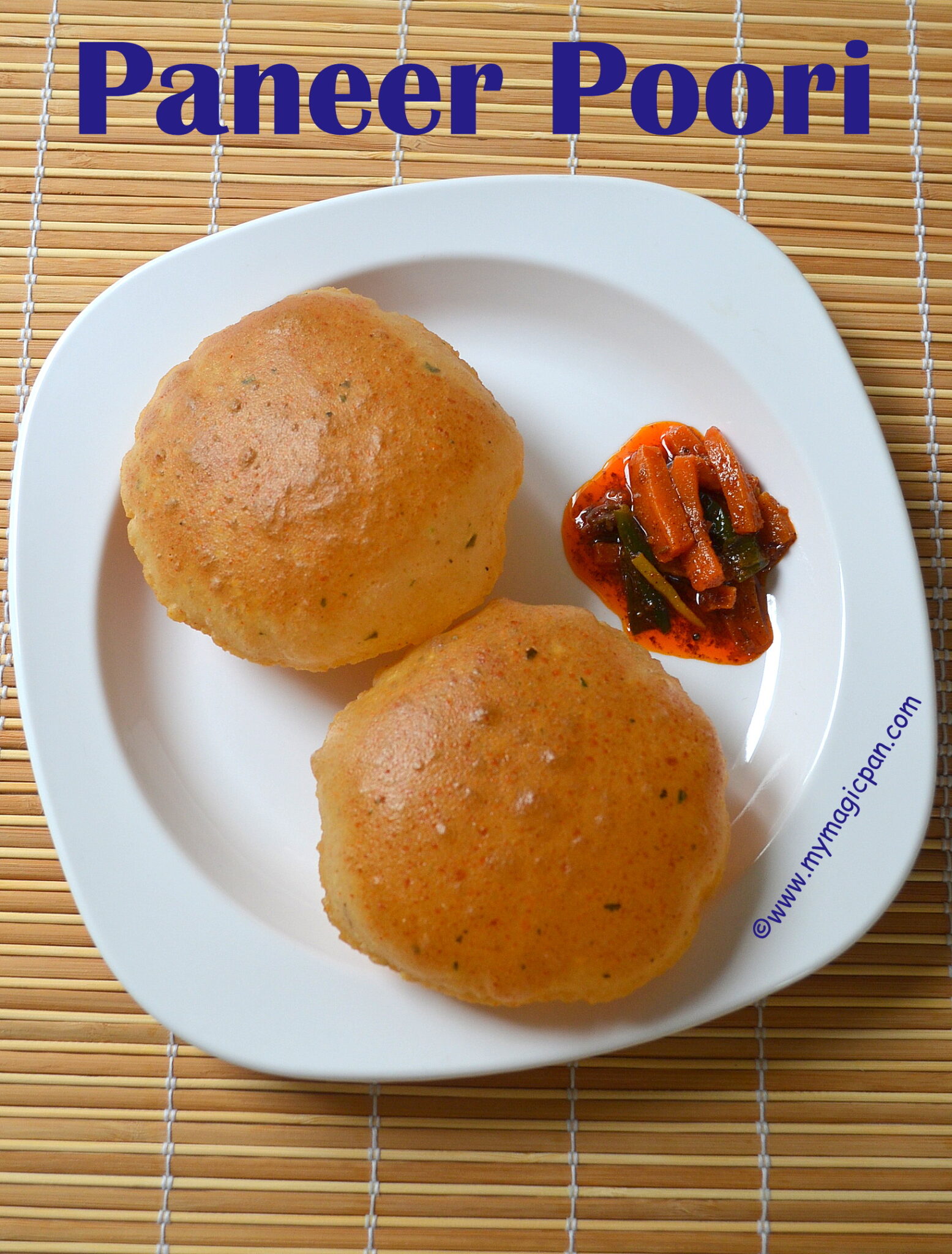 Paneer Poori – Wheat Flour Paneer Puri